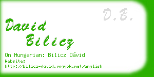 david bilicz business card
