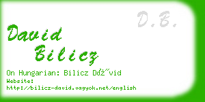 david bilicz business card